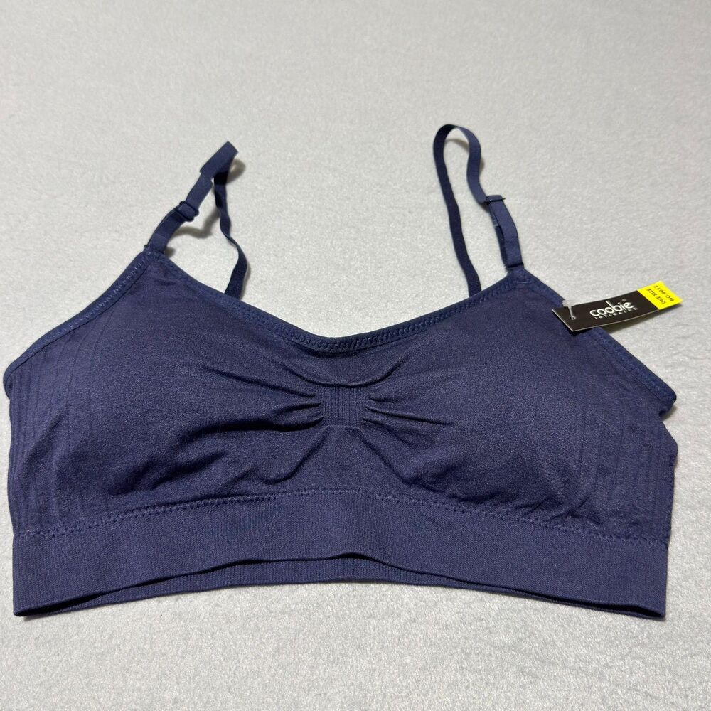 Coobie Wireless Seamless Pullover Bralette Bra Navy Blue One Size Stretch NEW